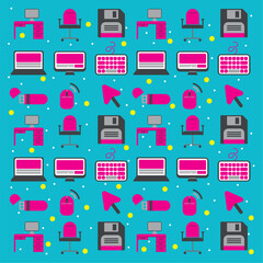 Wall Mural - Office icons seamless pattern background Vector