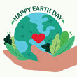 Happy earth day cute background Vector