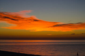 Wall Mural - ocean clouds just before sunrise
