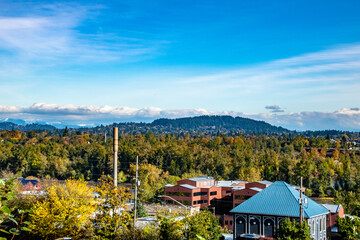 Wall Mural - Looking Out Over Portland, OR Suburbs and Surrounding Area During Fall