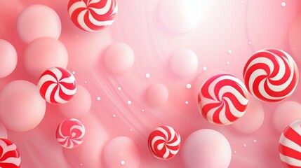 Wall Mural - Peppermint Lollipop Candy on Festive Background. Generative ai