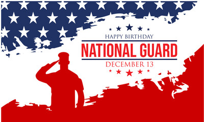 Sticker - United States National Guard birthday ,December 13, to show appreciation for the U.S. national guards. Background Vector Illustration