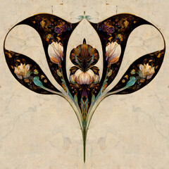 Art nouveau floral pattern