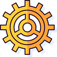 Wall Mural - gear vibrant isolated flat image. perfect for different cards, textile, web sites, apps
