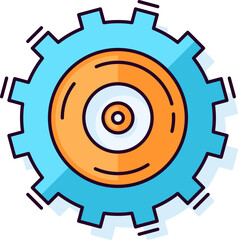 Wall Mural - gear vector isolated flat illustration. perfect for different cards, textile, web sites, apps