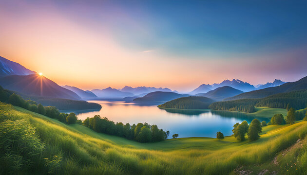 A dreamy rural landscape filled with tranquility.