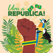 Colored Viva la republica brazil background Vector