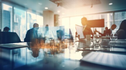 photography of close up business room for present project and the meeting room, financial, city, technology, network, building, office, digital, modern, communication, connection.