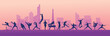 © Muhamad - Great editable vector file of olympic multisport players silhouette in the front of paris skyline with classy and unique style best for your digital design and print mockup