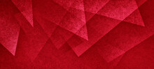 Modern Abstract Red Background Design With Layers Of Textured White Transparent Material In Triangle Diamond And Squares Shapes In Random Geometric Pattern