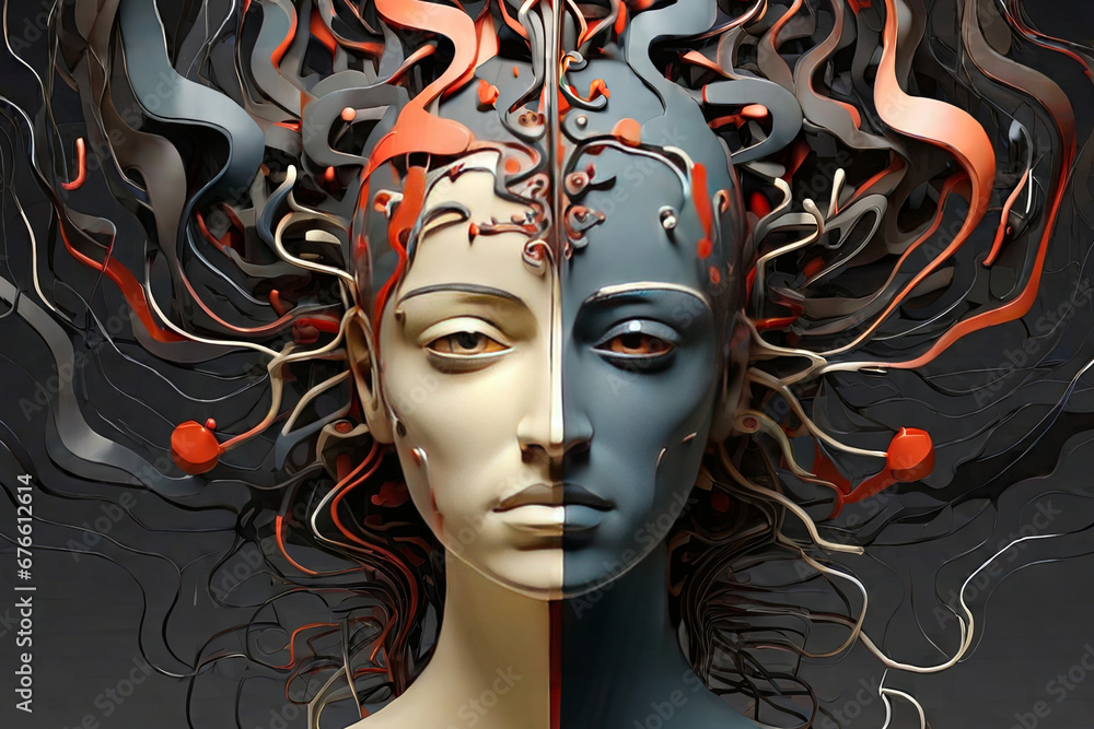 Explore the complexities of the mind with this abstract image capturing ...