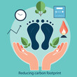 Carbon Footprint greenhouse gases economy reduction vector