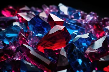 Wall Mural - Red blue and purple crystal shards background texture,crystal wallpaper background 