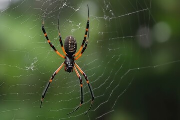 spider are on spider web close up view 