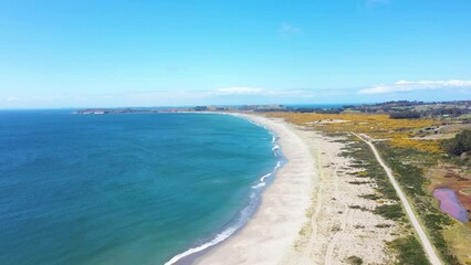 Wall Mural - Aerial View of a Beach on Chiloe Island in Northern Patagonia Chile