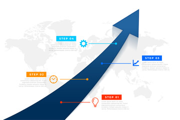 Sticker - modern milestone infographic layout with growth arrow design