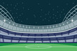 Empty Nigh time Football Soccer Field Stadium Detailed Vector Illustration for Background