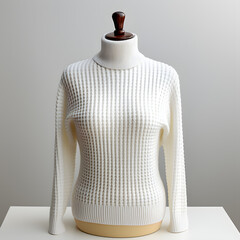 Wall Mural - white knitted turtleneck on a white background