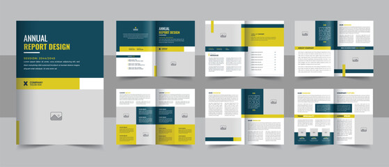 Wall Mural - Business Annual report template with cover, back and inside pages, Company Profile Brochure or business profile template