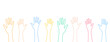 line style colorful volunteer hands up design