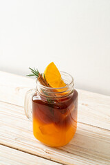 Poster - black coffee with orange and lemon juice