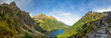 Fototapeta  - Panoramic view of Poland national park, High Tatras, Morskie Oko lake, the highest point of Poland Mount Rysy
