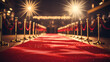 The elegant red carpet with yellow spotlights makes it even more striking and cool