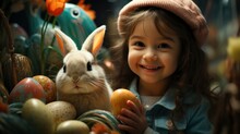 Cute Little Child Girl Wearing Bunny , Wallpaper Pictures, Background Hd