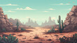 Pixel Art Background Sharp Stones and Plants on Alien Surface