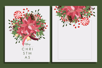Wall Mural - Christmas card, Happy New Year, Merry Christmas, Christmas composition, design element
