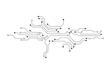 Abstract futuristic circuit board Illustration, Circuit board with various technology elements. Circuit board pattern for technology background. Vector illustration