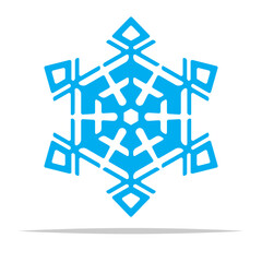 Wall Mural - Blue snowflake vector isolated illustration
