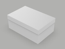 Blank Shoe Box Packaging Template, 3d Illustration.
