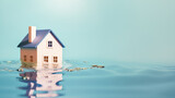 Fototapeta Koty - Sinistre Immobilier: Dommages des Inondations sur Maison d’Habitation