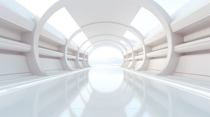 Poster - Abstract futuristic architecture background of buildings and 3D renderings.