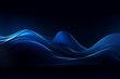Graphic resource concept. Abstract blue digital waves on black background with copy space