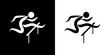 Pictogrammes représentant la compétition de la course de haie sur piste, une des disciplines des sports d’athlétisme.