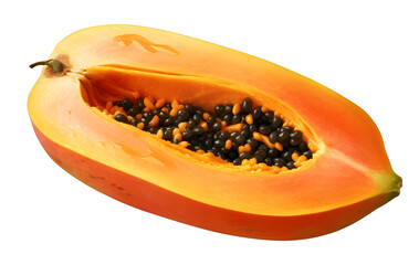 Wall Mural - Ripe papaya cut in half Isolated on a white background