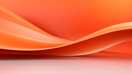 Abstract 3D Background of Curves and Swooshes in orange Colors. Elegant Presentation Template