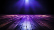 Dark Laminate Floor with Purple Spotlight
