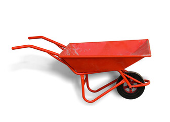 red hauling for heavy construction isolated on white background with clipping path.