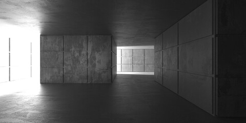  Abstract interior design concrete room. Architectural background