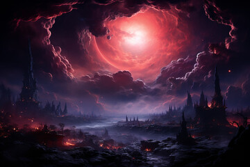 Poster - A conceptual artwork of a planet surrounded by a protective layer of gas clouds, hinting at the mysteries of outer space.  