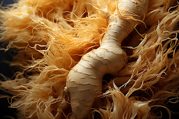 Aufkleber - A close-up of a ginger root, its gnarled texture and warm tones capturing the essence of this versatile spice.  
