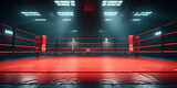 Fototapeta  - Wrestling Background, Boxing Ring Corner, Fighting Background, Professional Boxing Ring Background, generative Ai