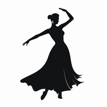 Dancer Black Icon On White Background. Dancer Silhouette