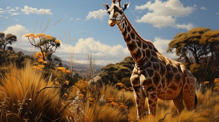 Wall Mural - giraffe in the wild