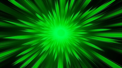 Wall Mural - futuristic abstract symmetrical star green burst background, digital technology green rhythm horizon