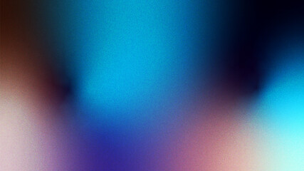 Wallpaper blue cyan yellow purple blurred grain texture. Glowing abstract gradient backdrop.