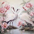 Chinese lucky animal Chinoiseries wallpaper with beautiful Nostalgic in fantasy dreamland super detailed painting